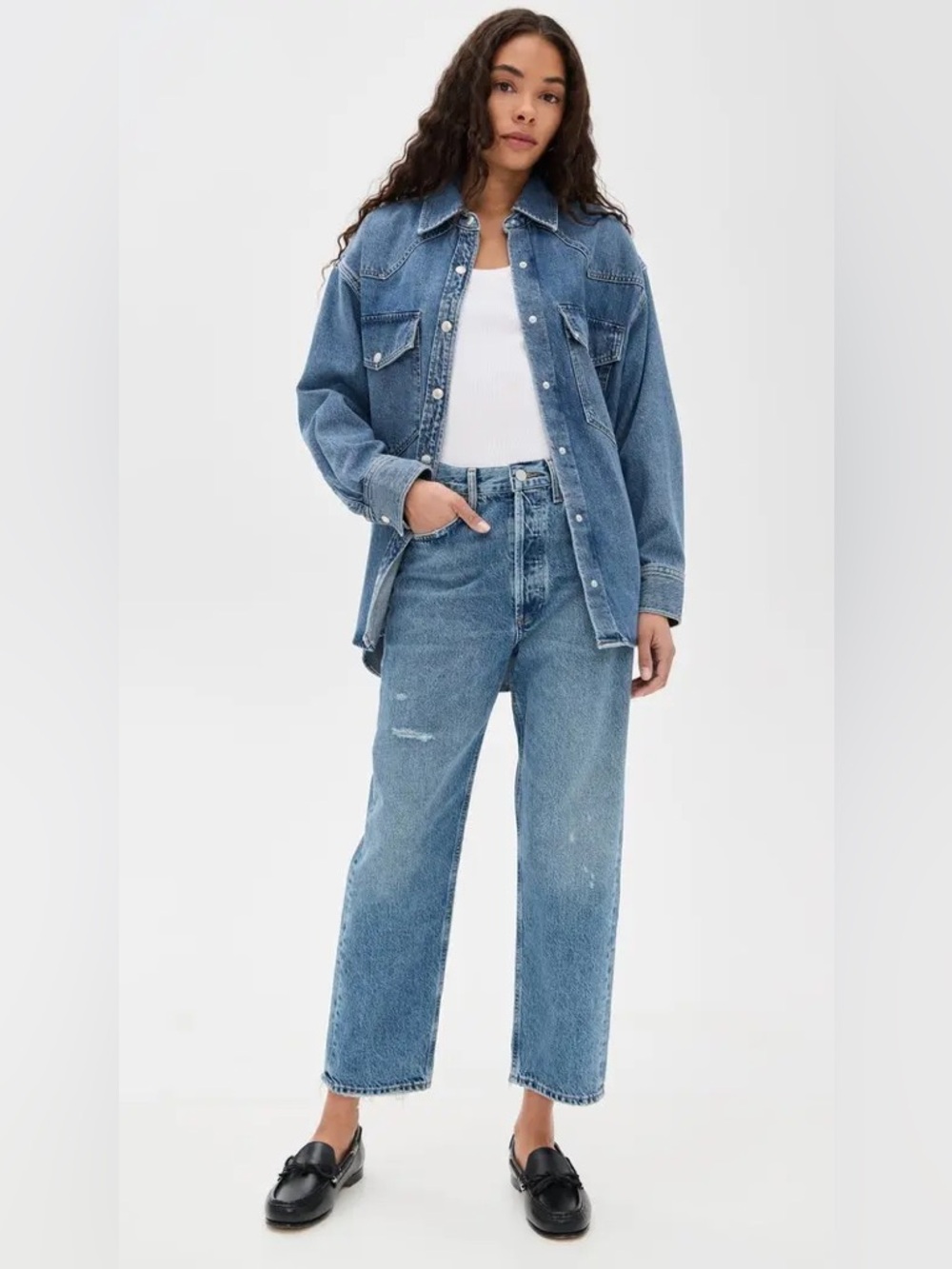 AGOLDE 90's Crop Mid Rise Straight Jeans in Shrine